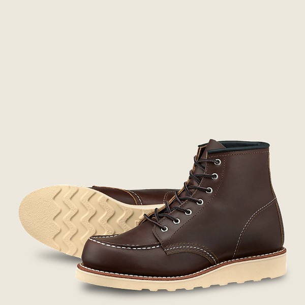 Bottes Red Wing Heritage - 6-Inch Classic Moc - Short Oro-Iginal Cuir - Marron Foncé - Femme 869ARKQ